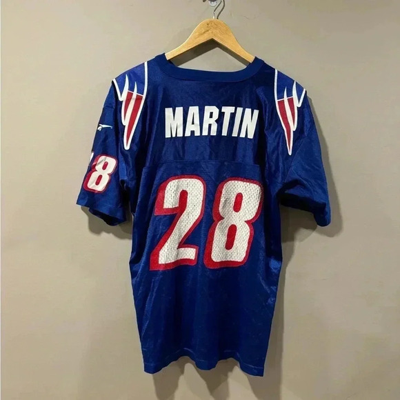Vintage  Reebok New England Patriots Curtis Martin 90s NFL Football Jersey - Picture 2 of 8